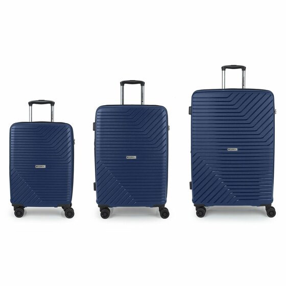 Gabol Osaka 4 kółka Zestaw walizek 3-części z plisą rozprężną azul