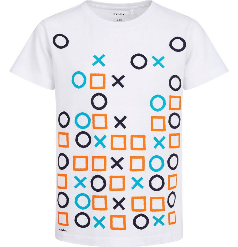 T-shirt Koszulka dziecięca chłopięca Bawełna biały 134 Retro Tetris  Endo