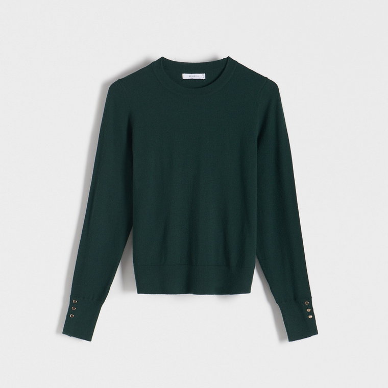 Reserved - Sweter z wiskozą - ciemnozielony