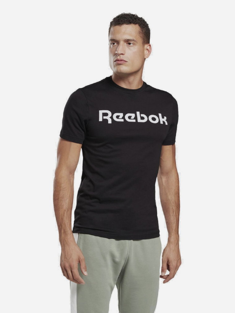 Koszulka męska bawełniana Reebok Gs Reebok Linear Rea 100042232 2XL Czarny/Biały (4064048052366). T-shirty męskie