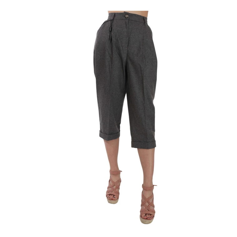 Wool Cropped Trouser Pleated Pant Dolce & Gabbana