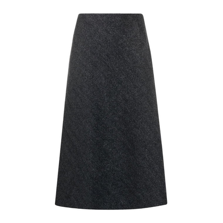 Szary Spódnica z Wełny, Klasyczny Design, Długość Midi Maison Margiela