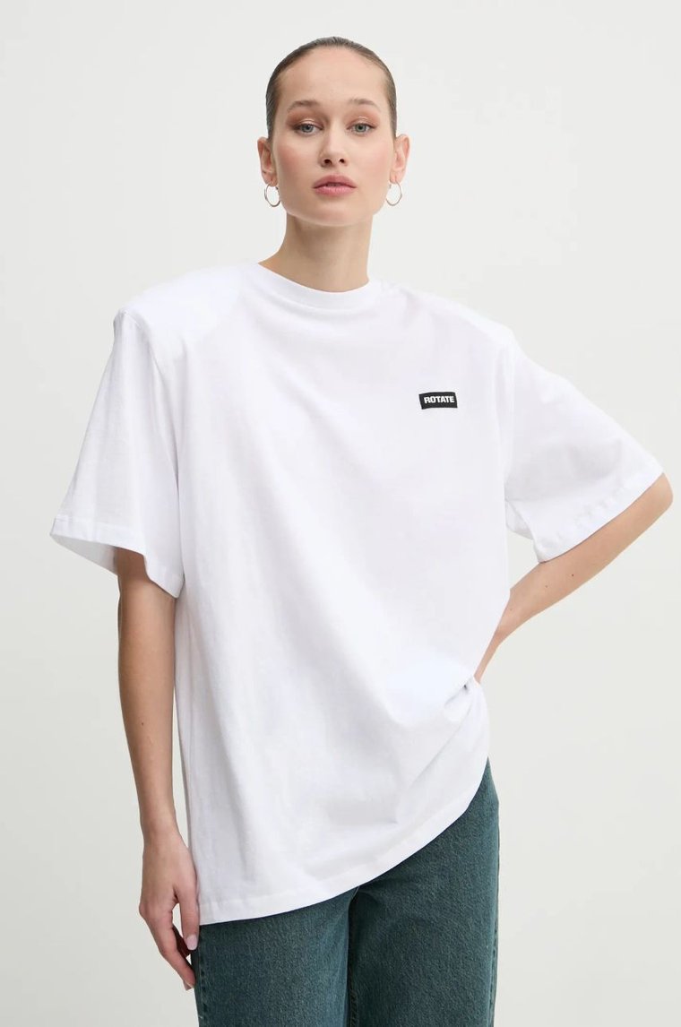 Rotate t-shirt bawełniany damski kolor biały 113624400