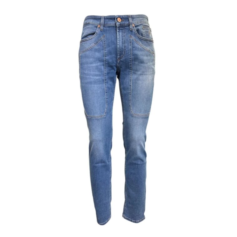 Męskie Jeansy Slim Fit z Naszywkami Jeckerson