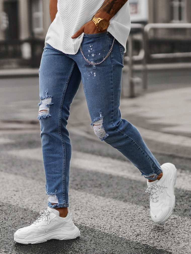 Spodnie jeansowe męskie niebieskie OZONEE O/WE1014Z