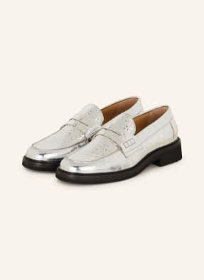 Mrs & Hugs Penny Loafers silber