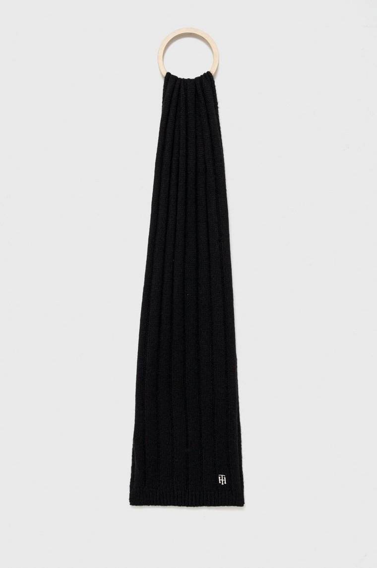 Tommy Hilfiger szalik damski kolor czarny gładki