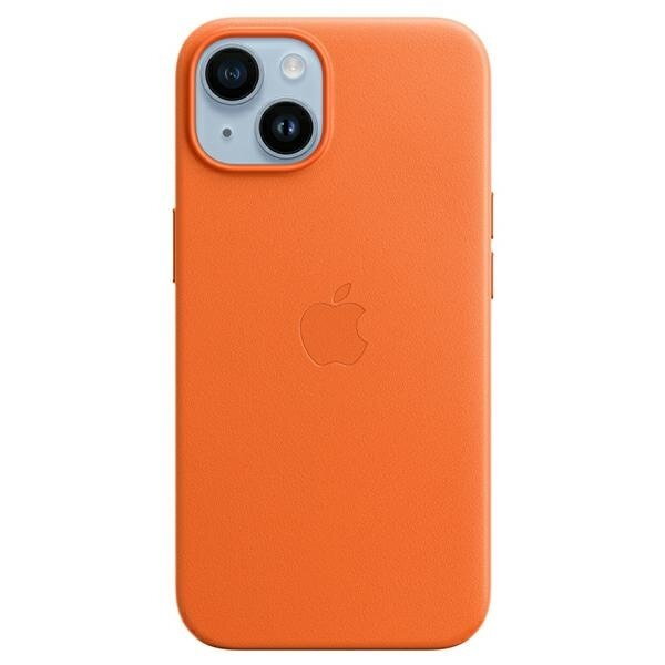 Etui Apple MPP83ZM/A iPhone 14 / 15 / 13 6.1" pomarańczowy/orange Leather Case MagSafe