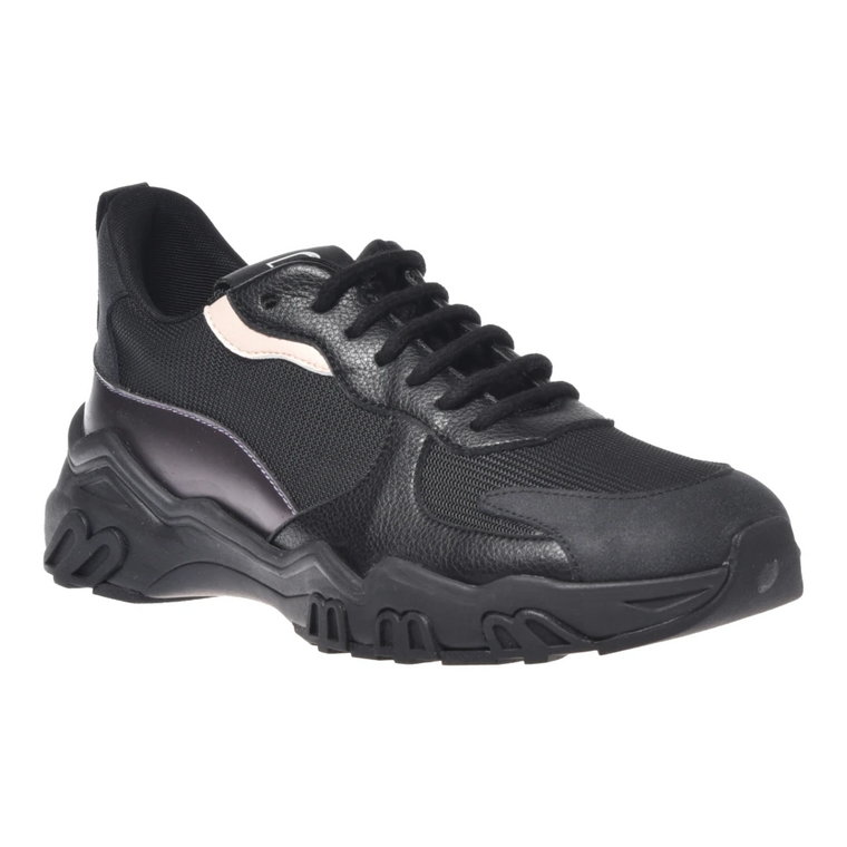 Black eco-leather trainers Baldinini