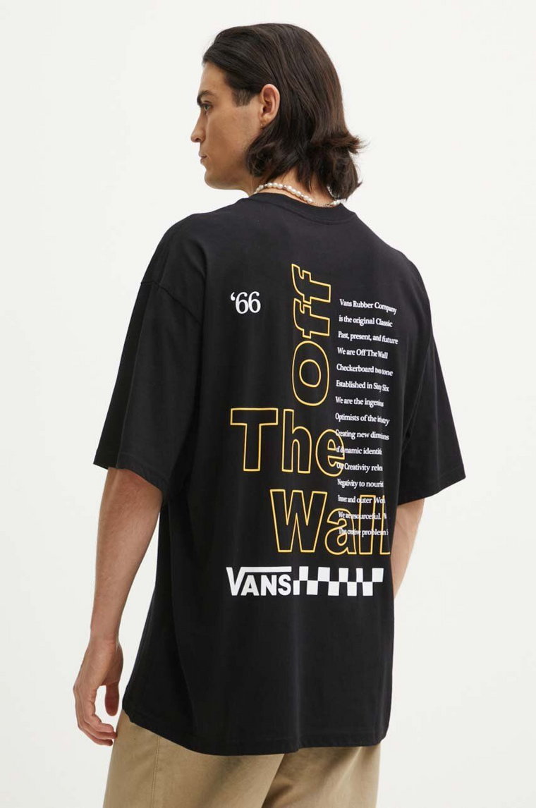 Vans t-shirt bawełniany męski kolor czarny z nadrukiem VN000HFTBLK1