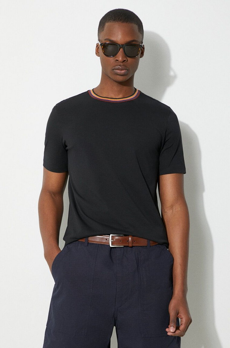 Paul Smith t-shirt bawełniany męski kolor czarny gładki M1R-697PS-H00084
