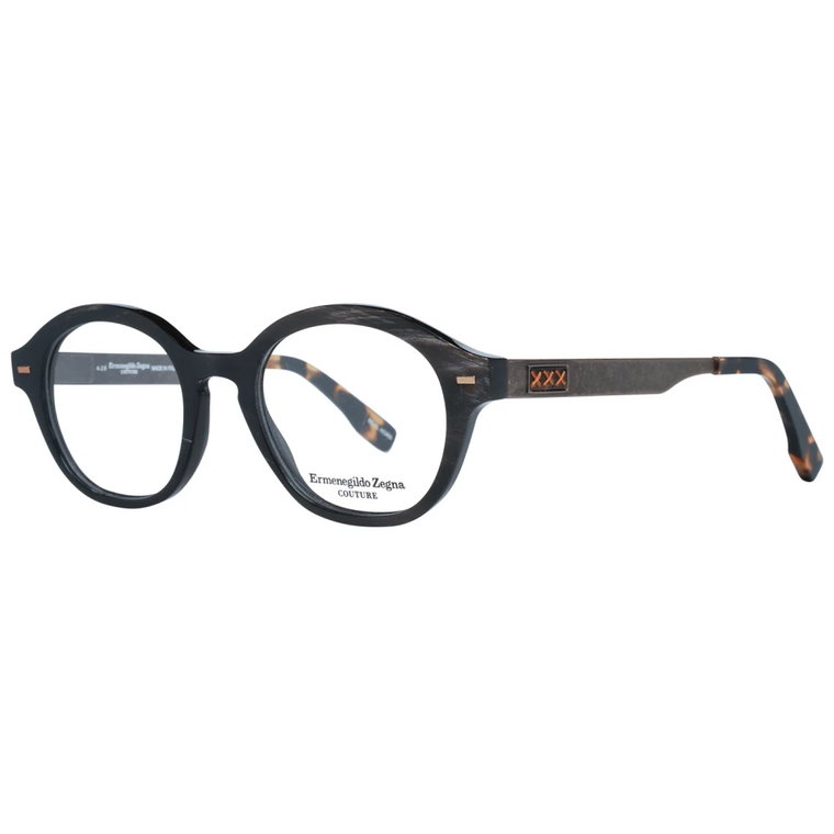 Brązowe Okulary Optyczne w Kształcie Okrągłym dla Mężczyzn Ermenegildo Zegna