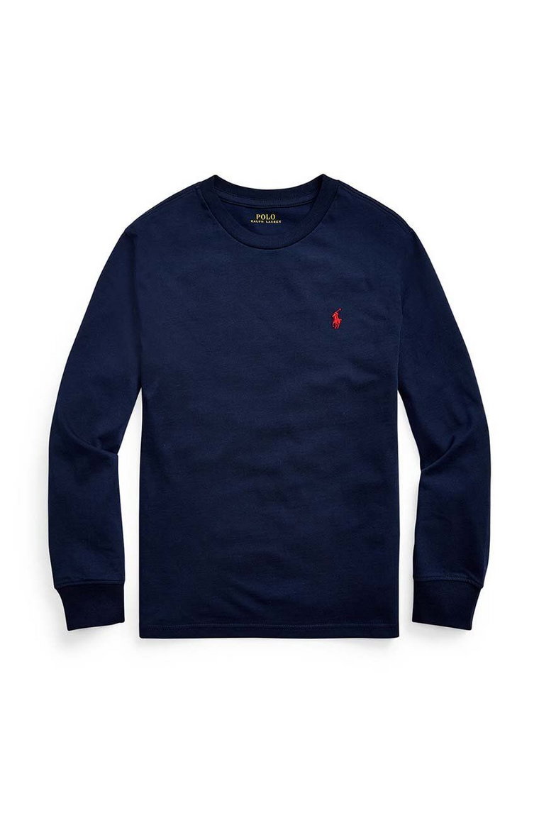Polo Ralph Lauren bluza bawełniana dziecięca kolor granatowy gładka 323843804002