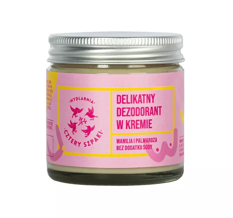 MYDLARNIA CZTERY SZPAKI DELIKATNY DEZODORANT W KREMIE WANILIA I PALMAROZA 60ML