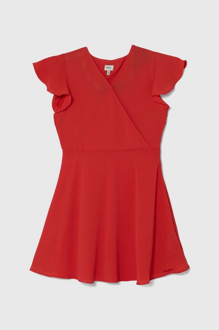 Pepe Jeans sukienka dziecięca RACHNA kolor czerwony mini rozkloszowana