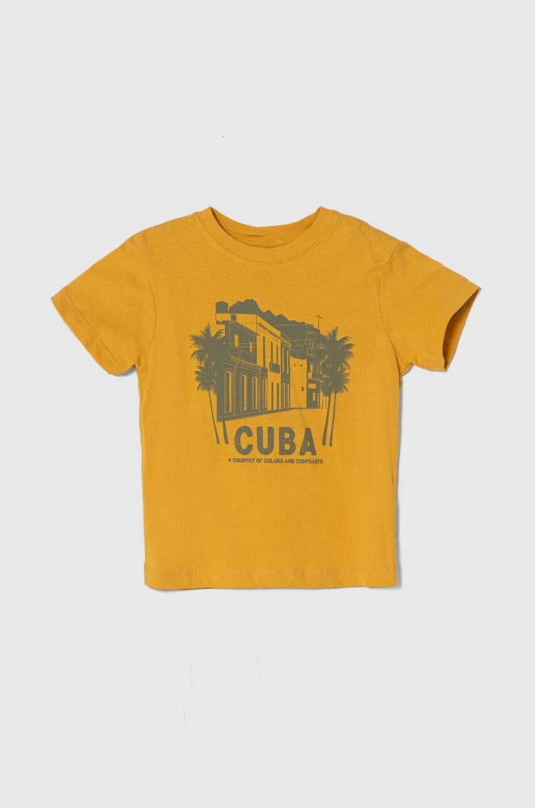 zippy t-shirt bawełniany dziecięcy kolor żółty wzorzysty