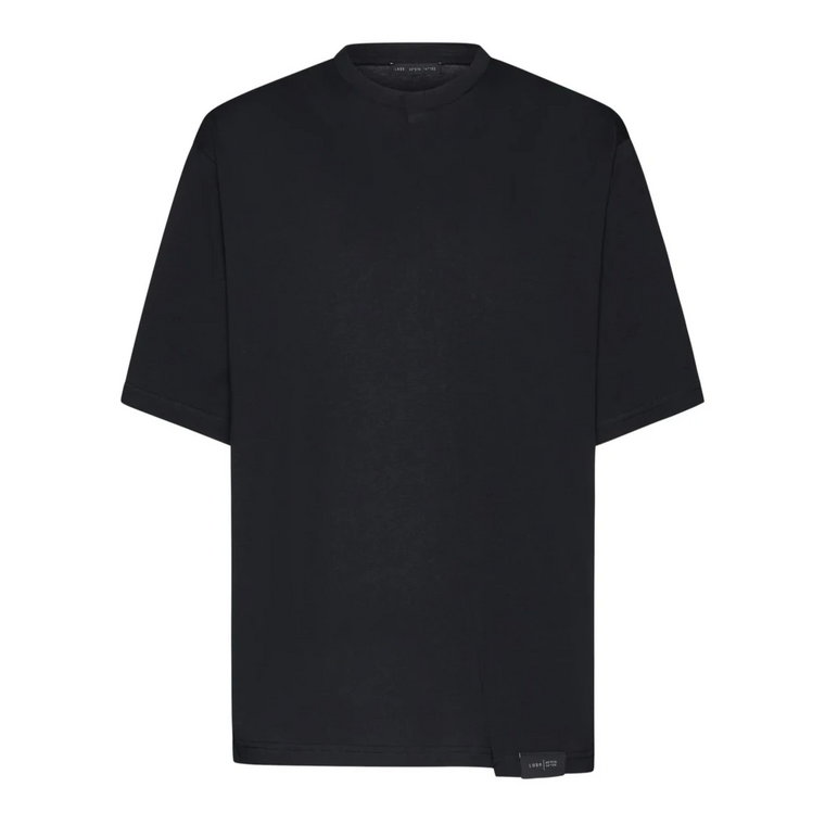 Czarna koszulka z bawełny z logo Low Brand