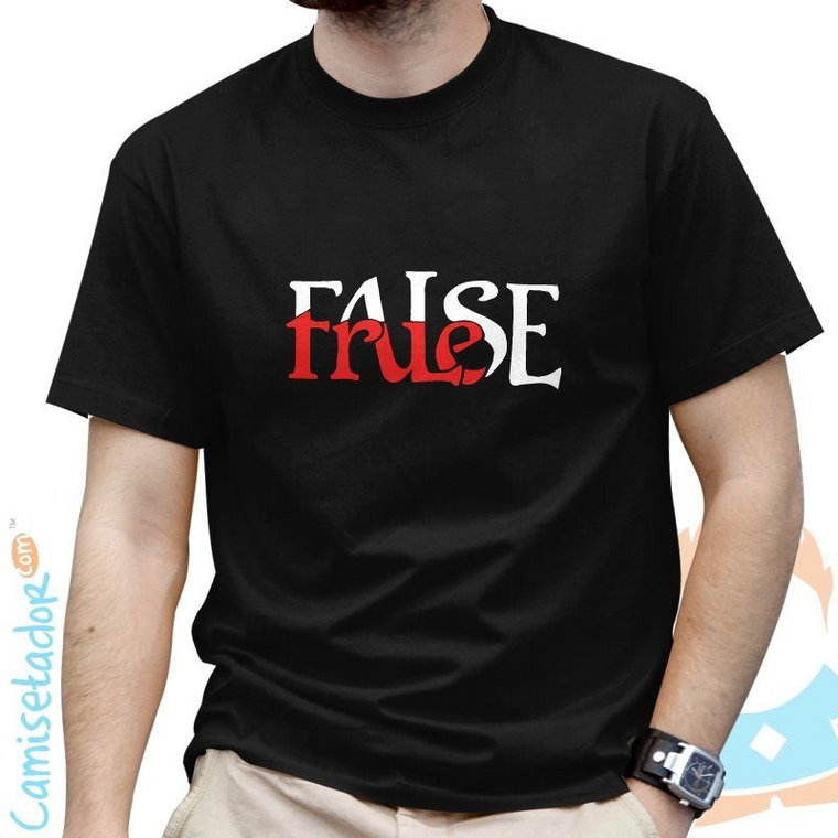 True False - męska koszulka z nadrukiem