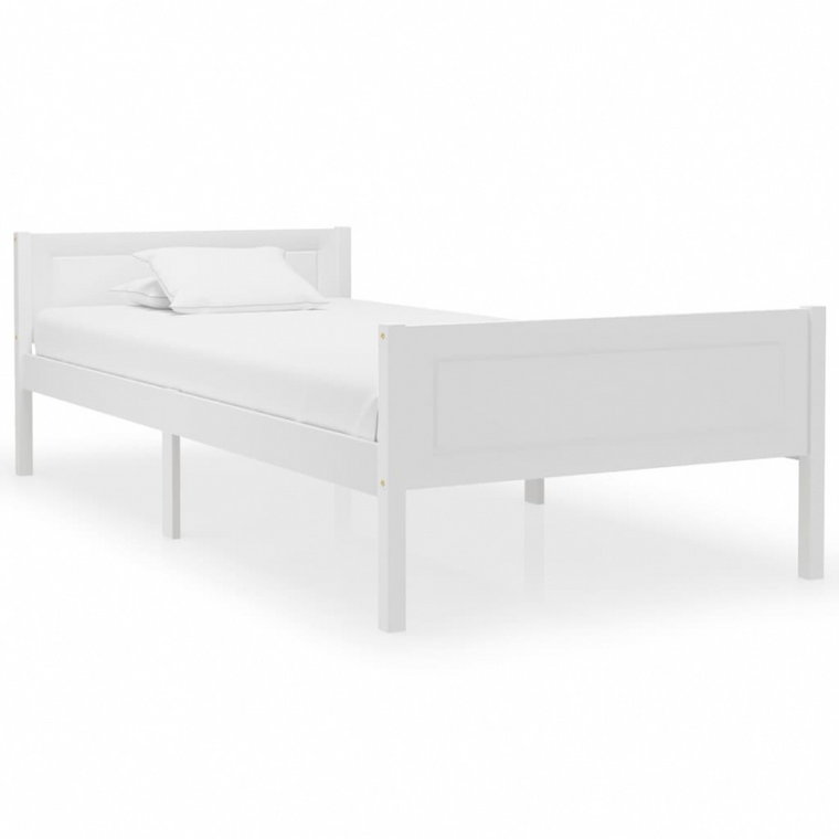 Rama łóżka z litego drewna sosnowego, biała, 100 x 200 cm kod: V-322104