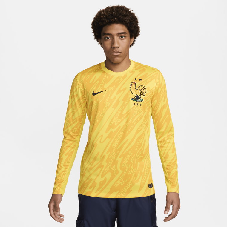 Męska koszulka piłkarska Nike Dri-FIT FFF (drużyna męska) Stadium Goalkeeper 2024/25  replika - Żółty
