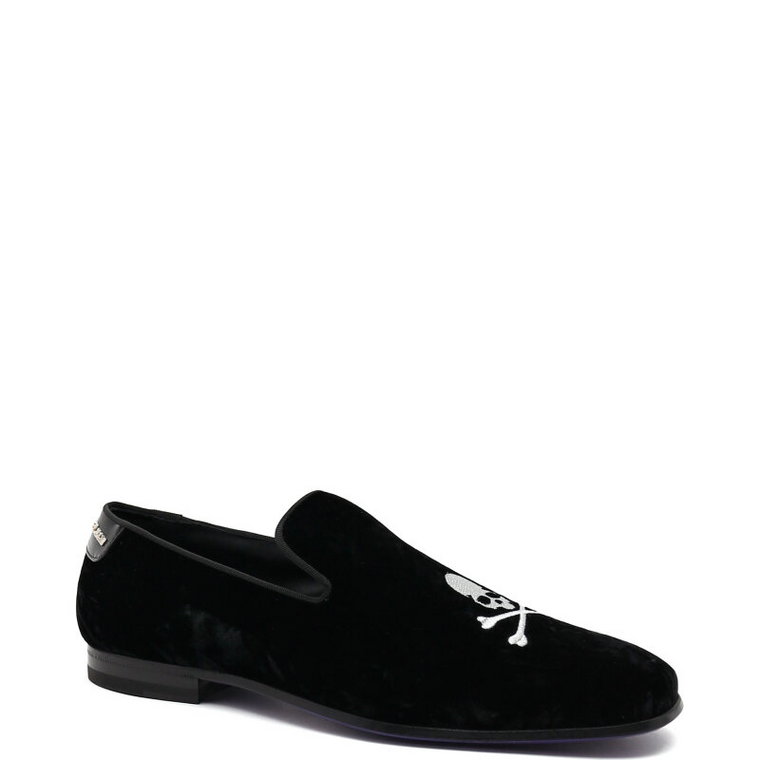 Philipp Plein Skórzane loafersy Skull&Bones