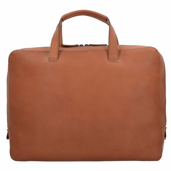 Jost Futura Briefcase Leather 38 cm Komora na laptopa cognac