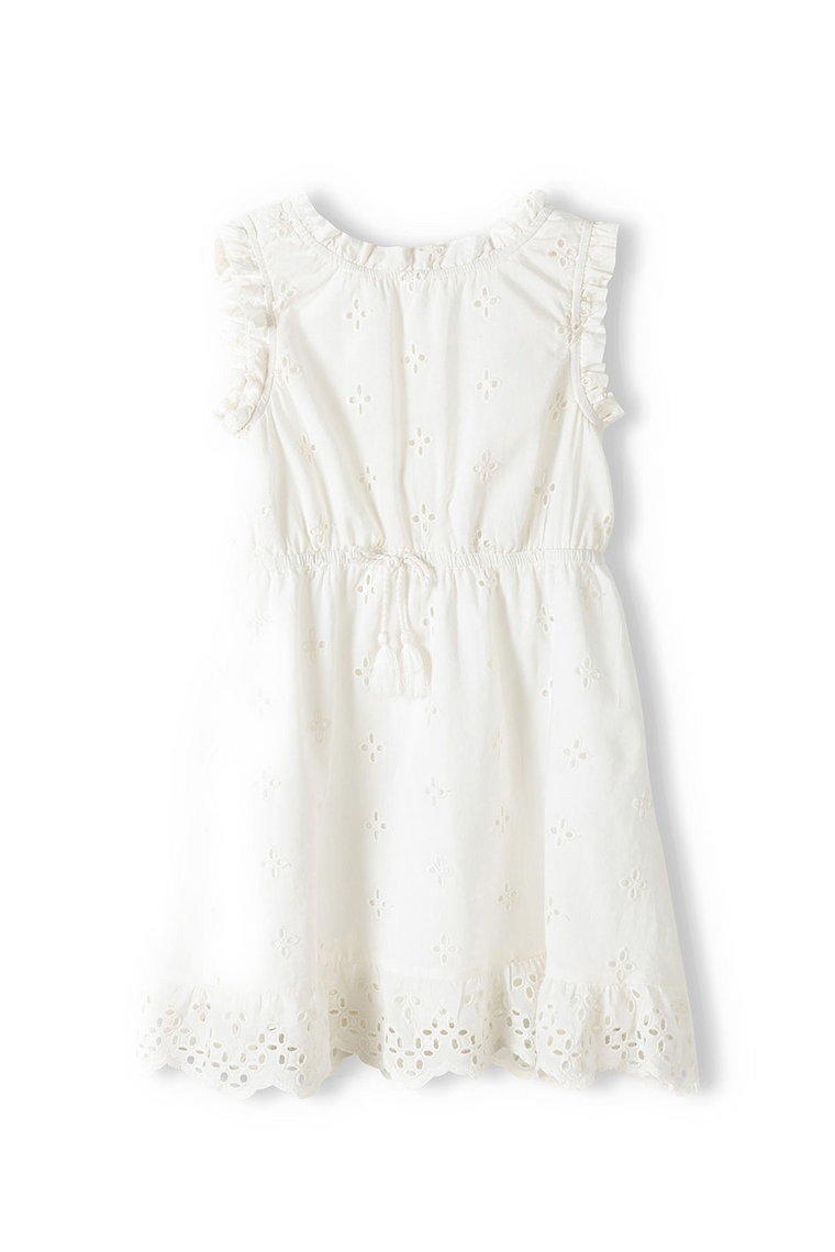 Biała letnia sukienka haftowana dla dziewczynki