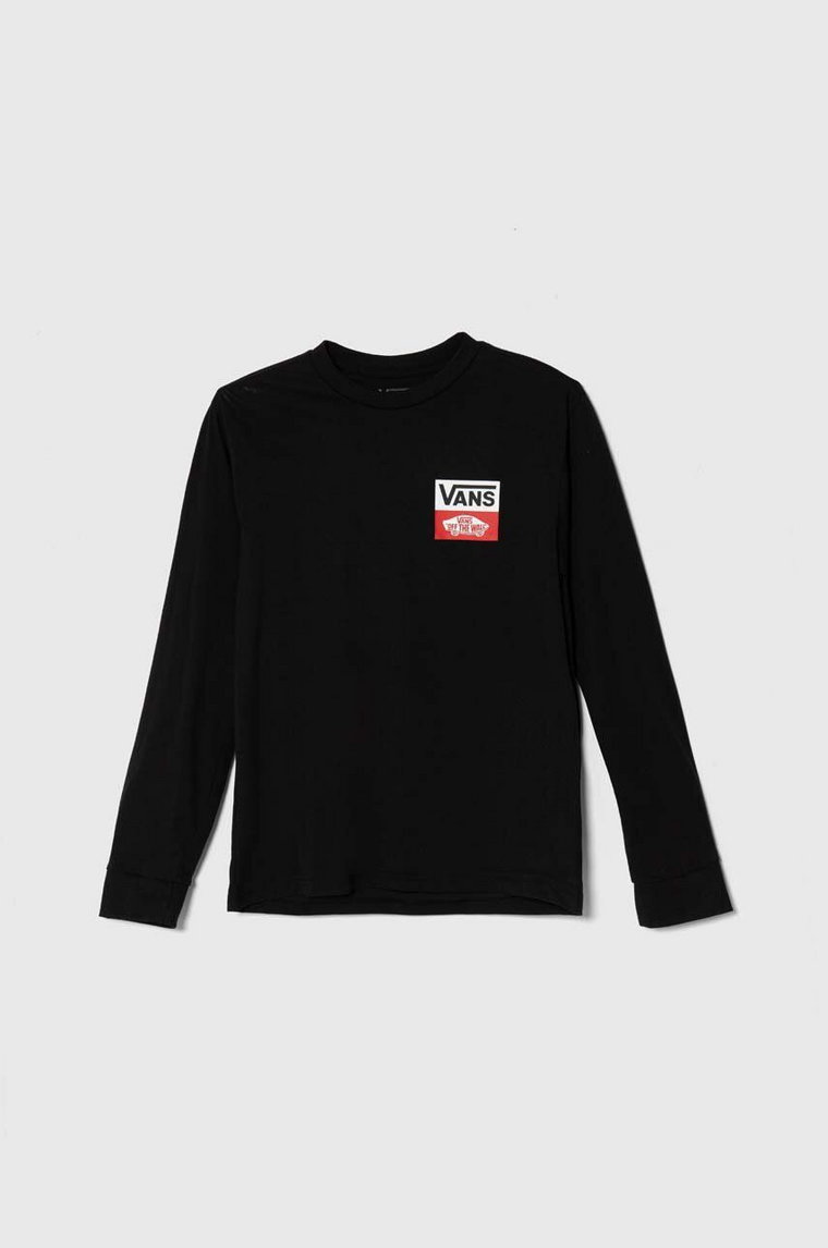 Vans longsleeve bawełniany dziecięcy OG LOGO LS kolor czarny z nadrukiem