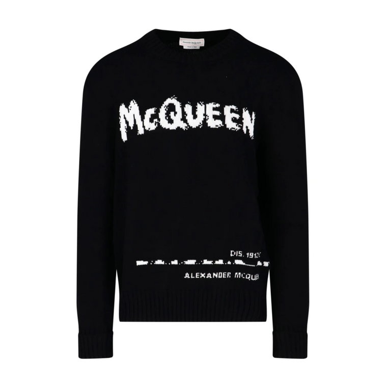 Czarne Swetry dla Mężczyzn - Bądź Ciepły i Stylowy Alexander McQueen