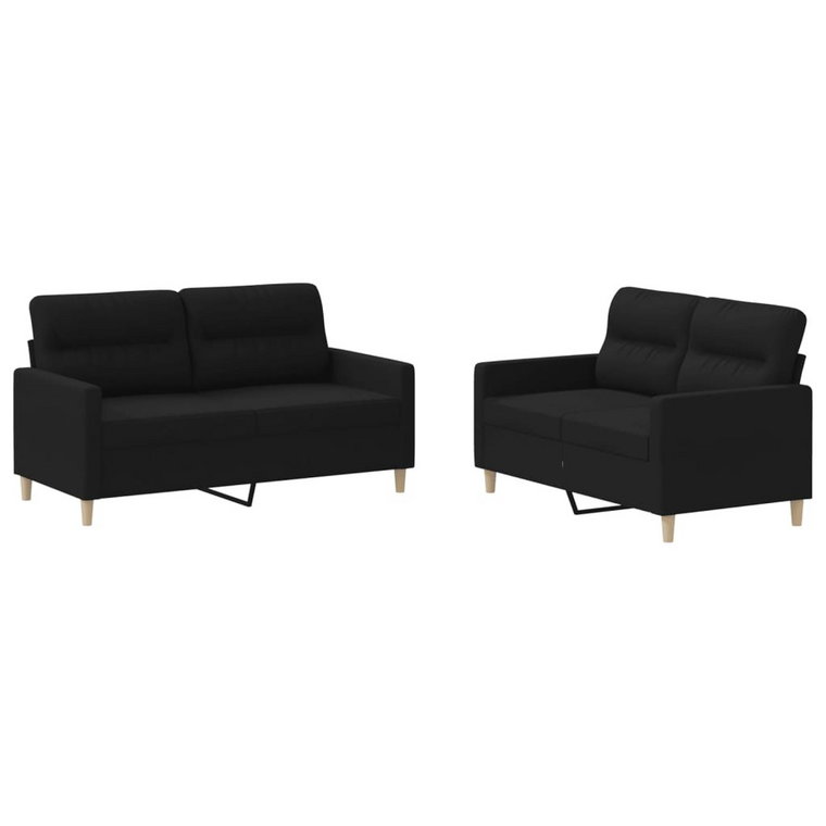 Zestaw wypoczynkowy, czarna sofa, 138x77x80 cm / AAALOE