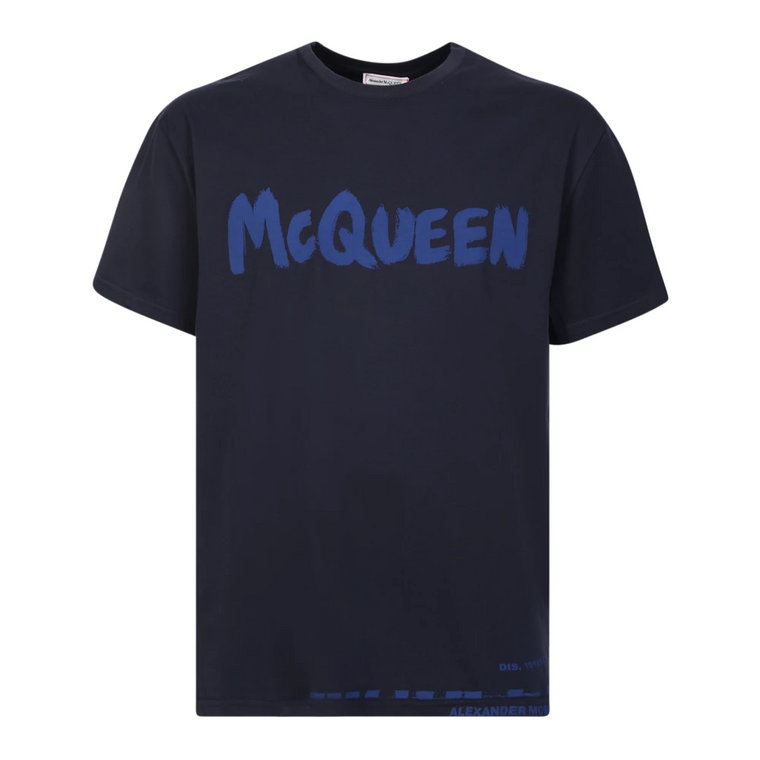 Niebieska koszulka z logo McQueen Graffiti Alexander McQueen