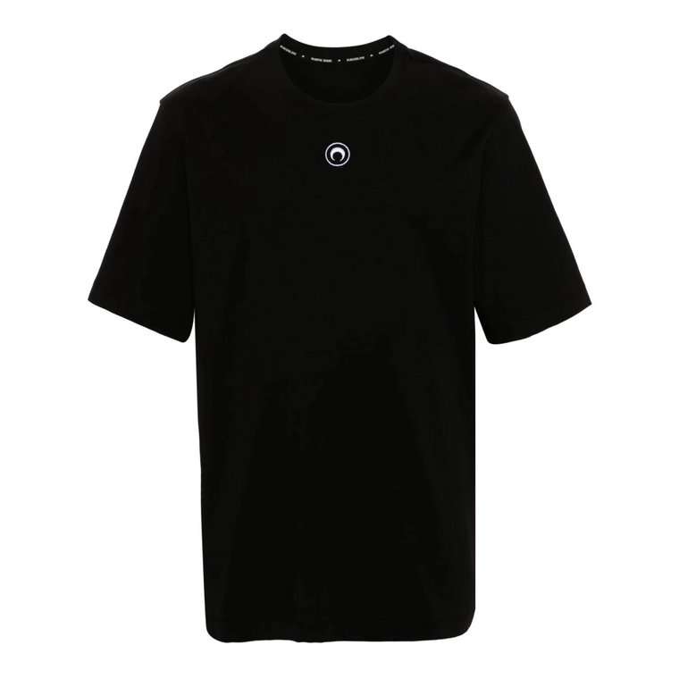 Czarna Koszulka z Bawełny Półksiężyc Marine Serre