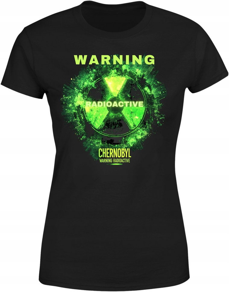 Koszulka damska WARNING RADIOACTIVE Chernobyl świecąca w ciemności t-shirt