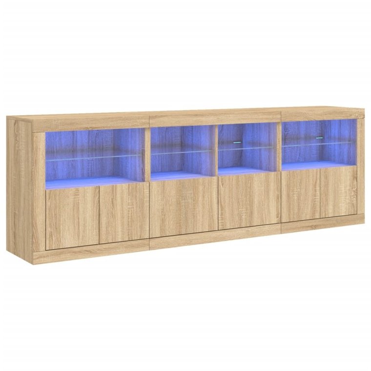 Komoda LED 202x37x67 cm dąb sonoma