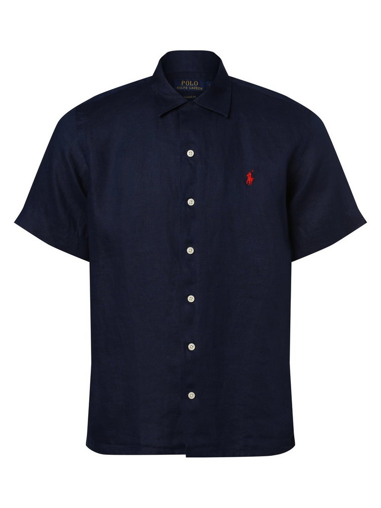 Polo Ralph Lauren - Męska koszula lniana  Classic Fit, niebieski