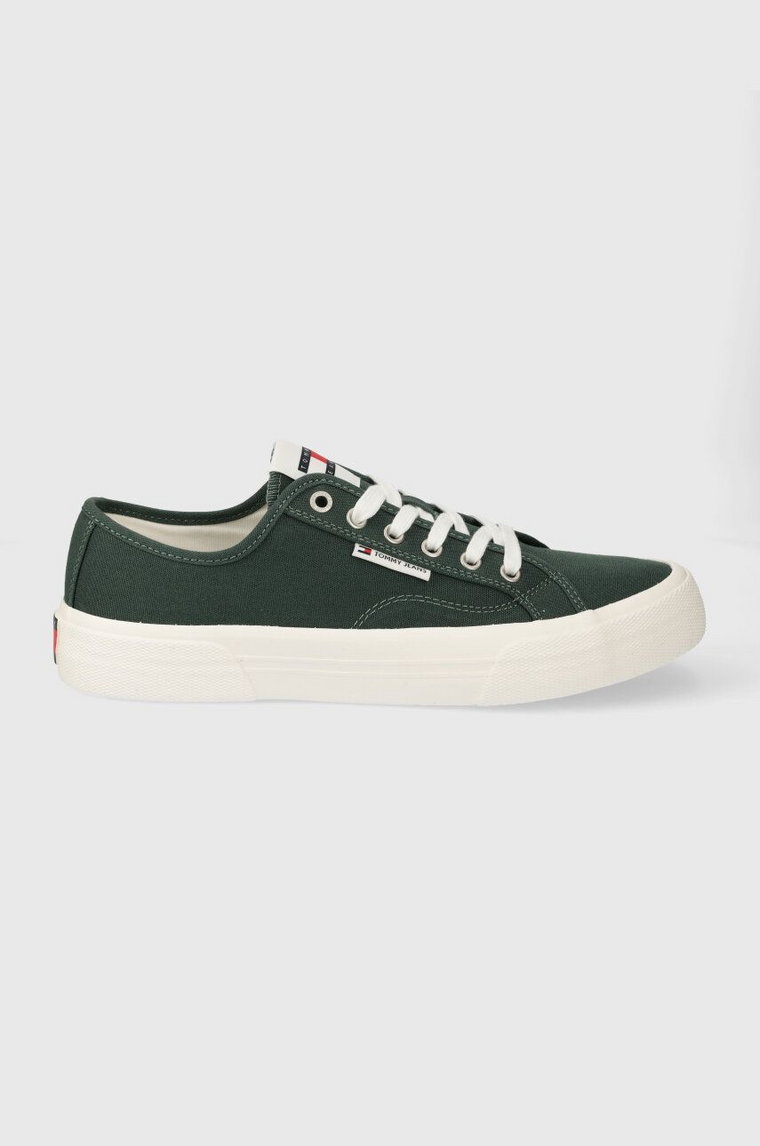 Tommy Jeans tenisówki TJM LACE UP CANVAS COLOR męskie kolor zielony EM0EM01365