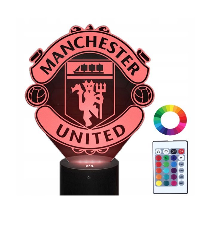 Lampka Nocna Manchaster United 3D Led Pilot Imię