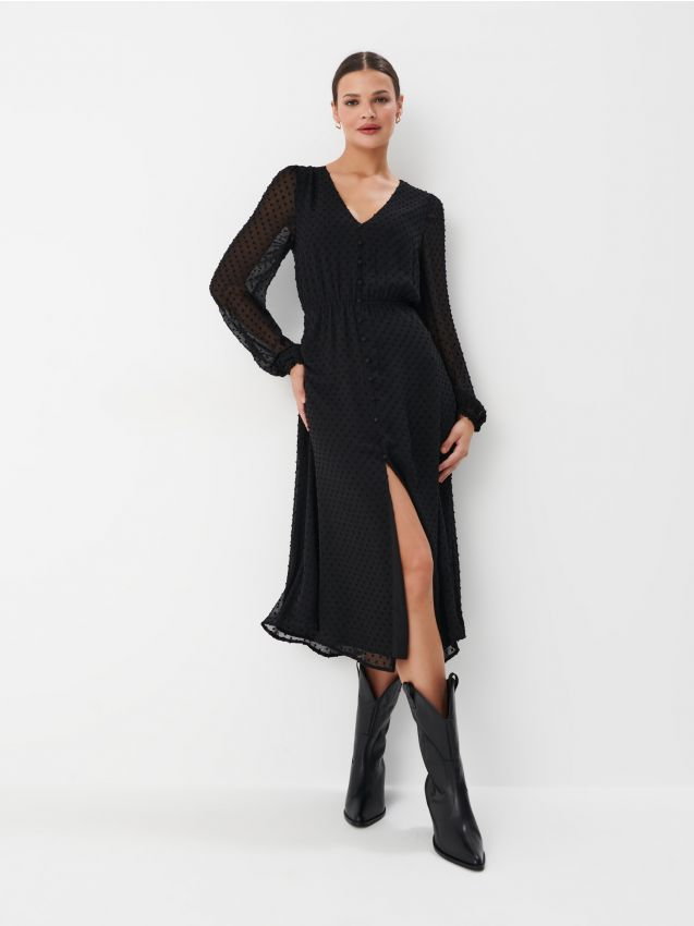 Mohito - Czarna sukienka midi - czarny