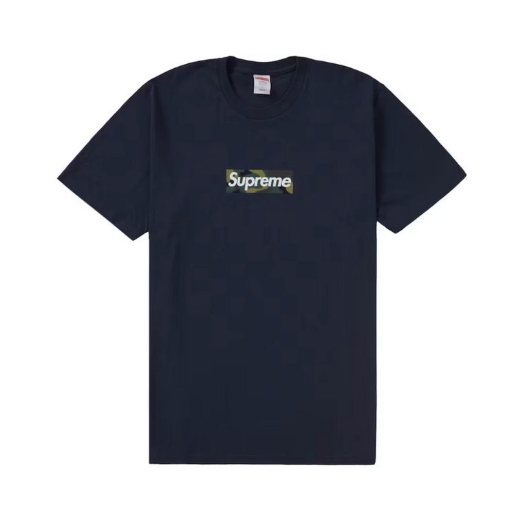 Camo Navy Box Logo Tee Supreme