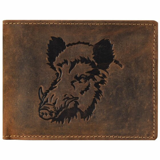 Greenburry Vintage Boar Wallet Leather 12 cm braun