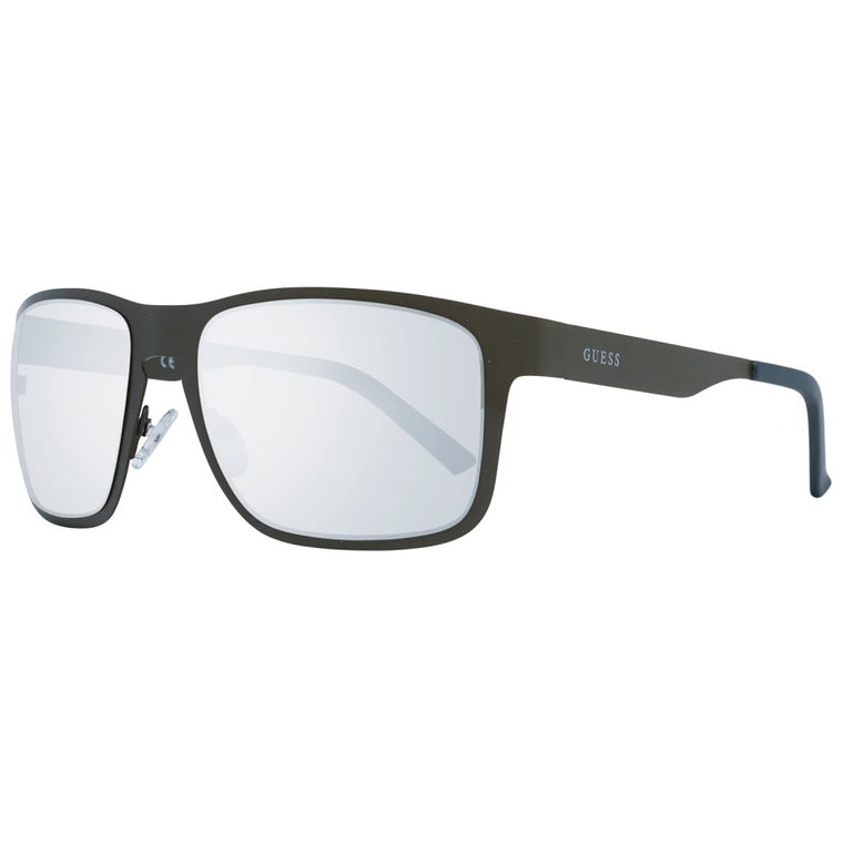 Męskie szare okulary przeciwsłoneczne w kształcie prostokąta Guess