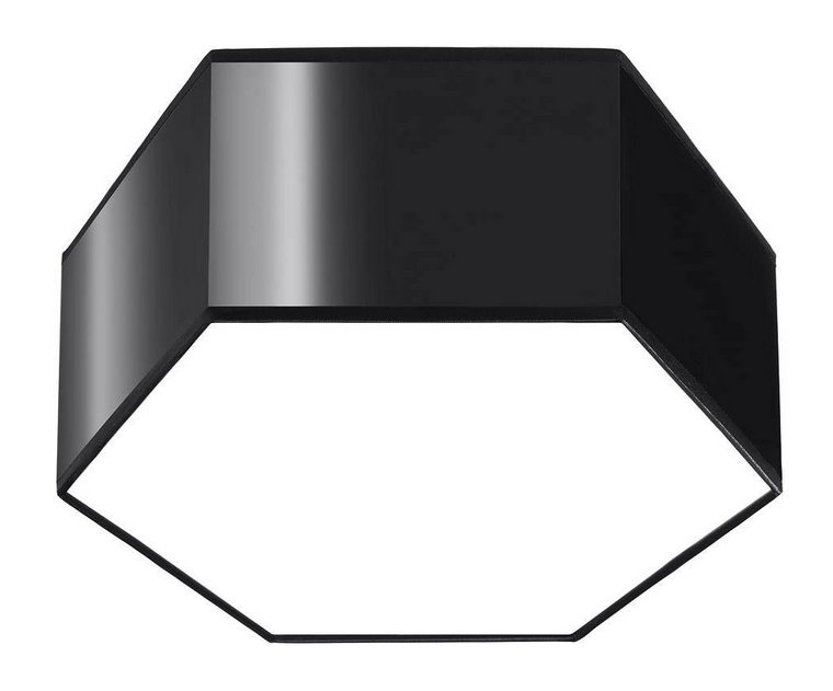 Czarny nowoczesny plafon heksagon 13,5 cm - S748-Kalma