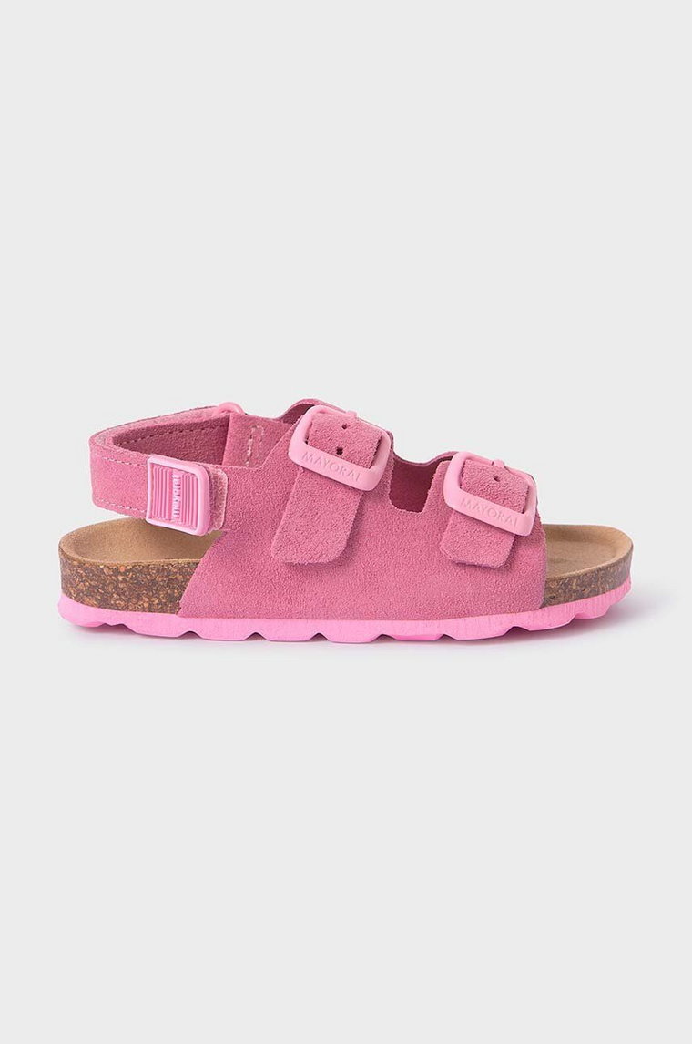 Mayoral sandały zamszowe dziecięce kolor różowy