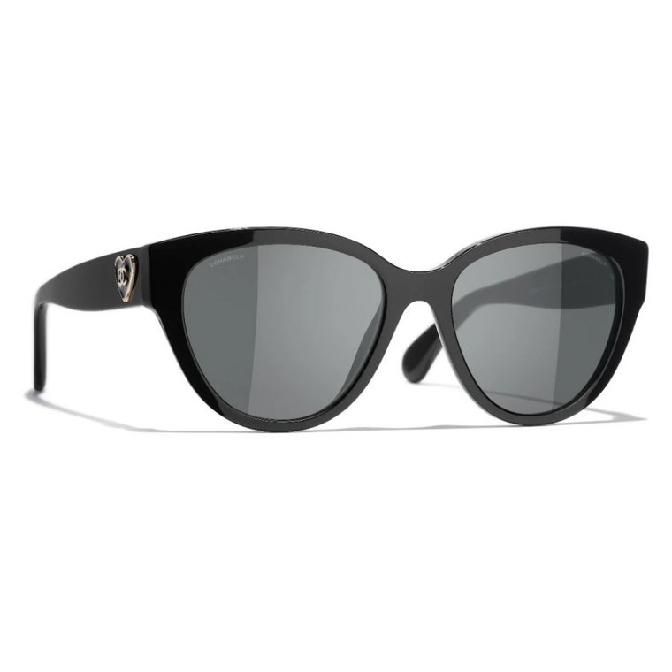 Stylowe okulary przeciwsłoneczne z ramką z acetatu i organicznymi soczewkami Chanel
