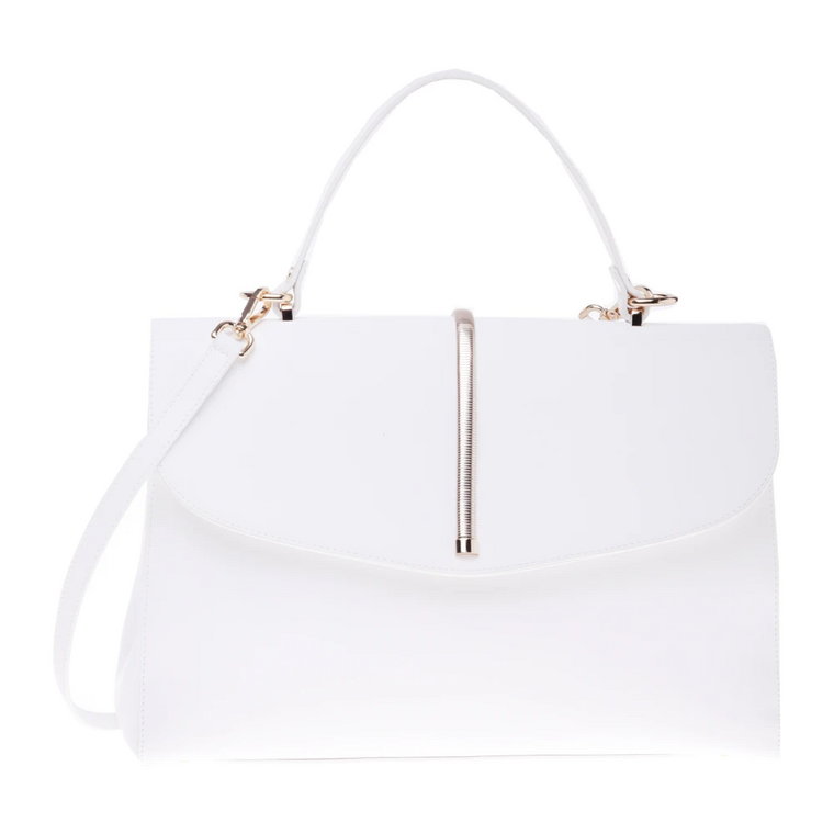 Handbag in white calfskin Baldinini