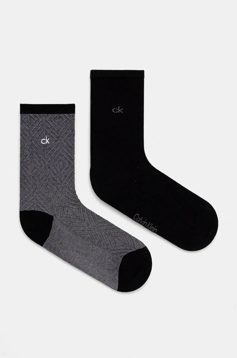 Calvin Klein skarpetki 2-pack damskie kolor czarny 701230617