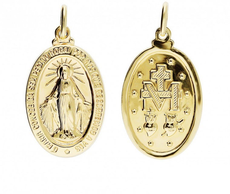Medalik złoty z wizerunkiem Matki Boskiej Niepokalanej nr CB M-0926 próba 585