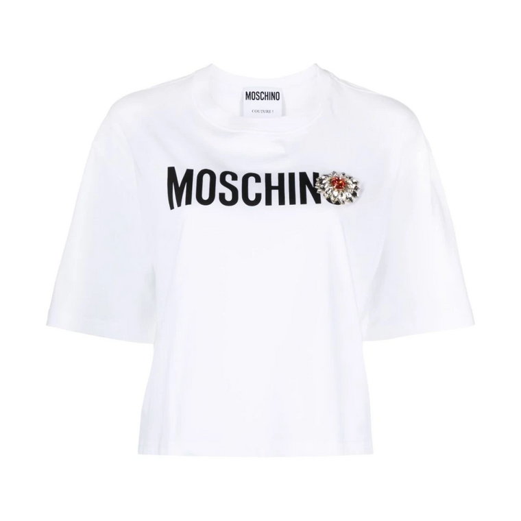 Białe koszulki i pola od Moschino Moschino