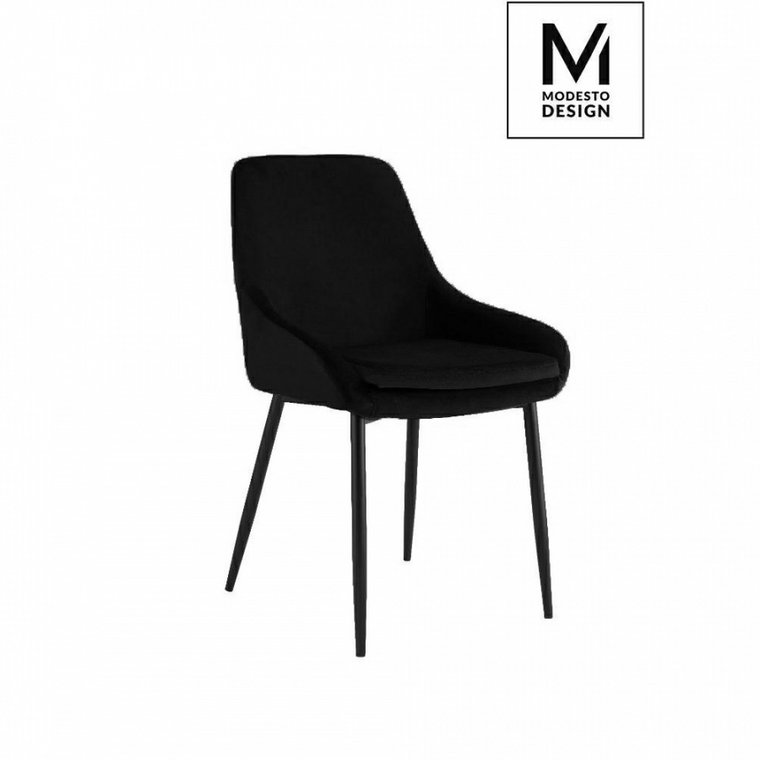 MODESTO krzesło CLOVER czarne - welur, metal kod: J-03.BLACK