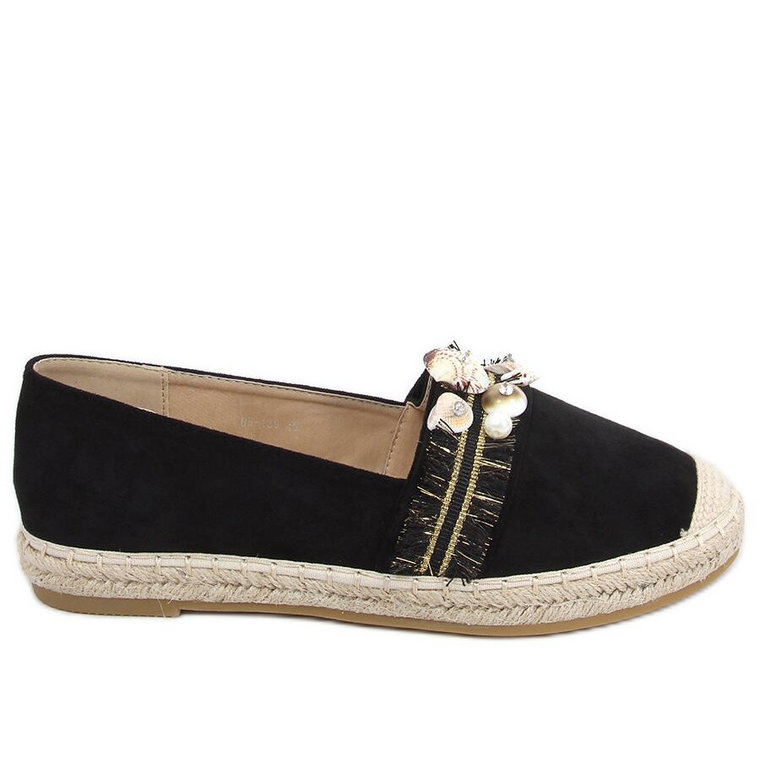 Espadryle z muszelkami Lola Black czarne